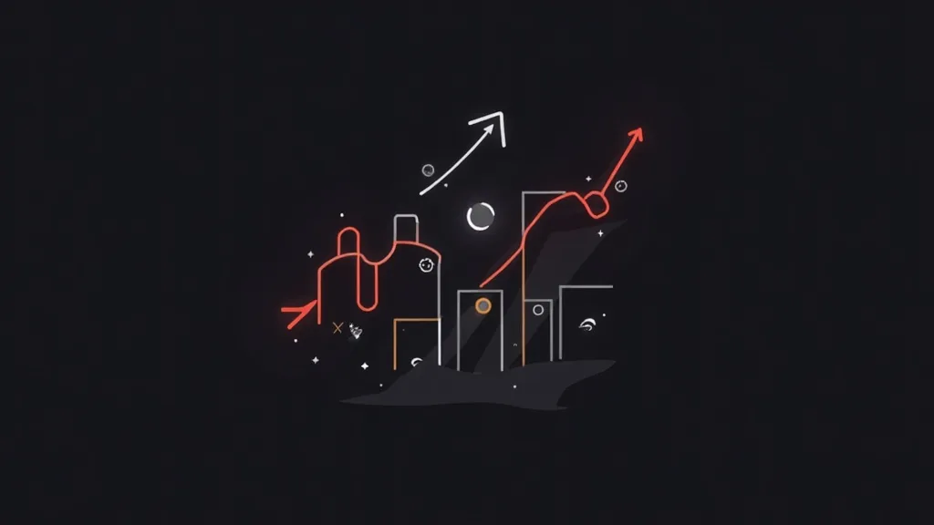Grafikon rasta poslovanja sa strelicama i zgradama - ilustracija strategije digitalnog marketinga i povećanja profita