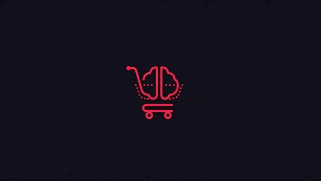 Ikona mozga u kolicima - ilustracija veštačke inteligencije u e-commerce platformama i online prodaji