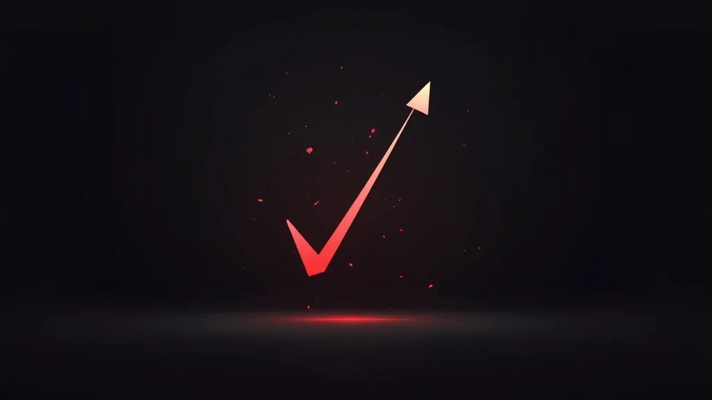 Crvena čestitka sa strelom gore koja simbolizuje rast i uspeh prodaje na sajtu